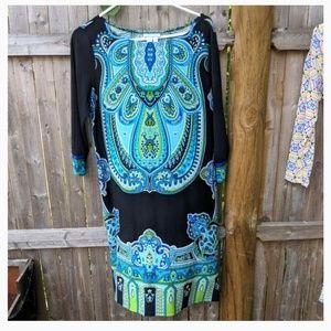 london times paisley print chiffon maxi dress
